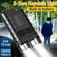 9000lm v3 led keychain flashlight xpg dual light type c rechargeable mini torch with magnet camping uv pocket lantern