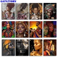 gatyztory 40x50cm frameless painting by numbers for adults africa woman oil picture by number figure home decoration arts