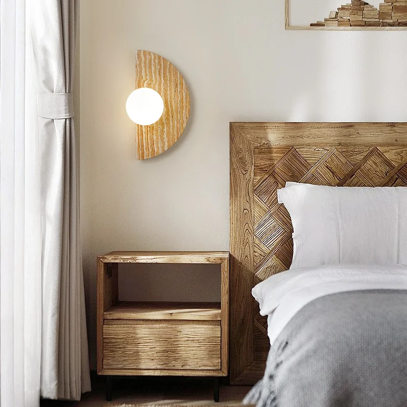 Винтажный женский декоративный настенный светильник из натурального камня