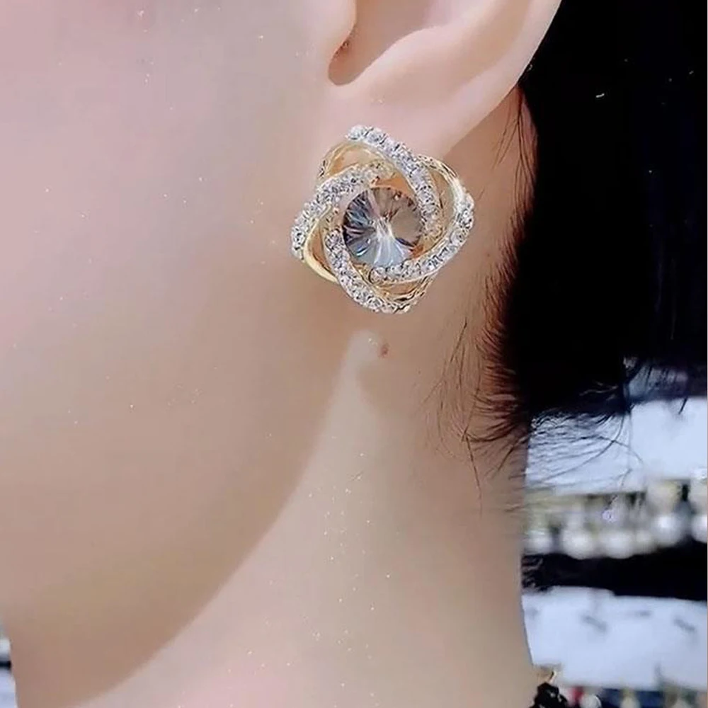 Earrings ear clips 2023 new Zirconia Earrings Jewelry for Women  for Women Sparkling Fine Jewelry Wrap Earrings Fashion