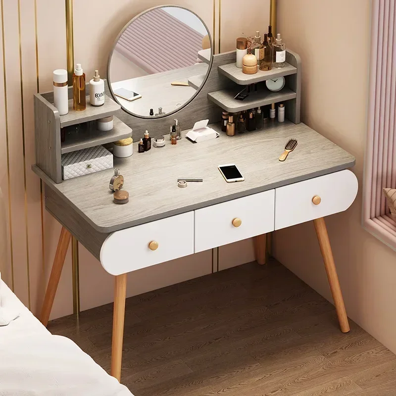 Простой туалетный столик для макияжа зеркало со светодиодной подсветкой