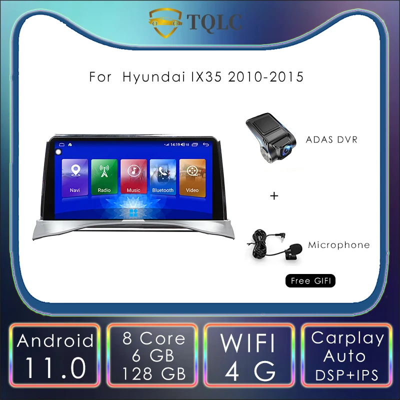 Автомагнитола 2 Din Android 11 0 для Hyundai Tucson IX35 9 66 дюйма Gps-навигация Wi-Fi Carplay