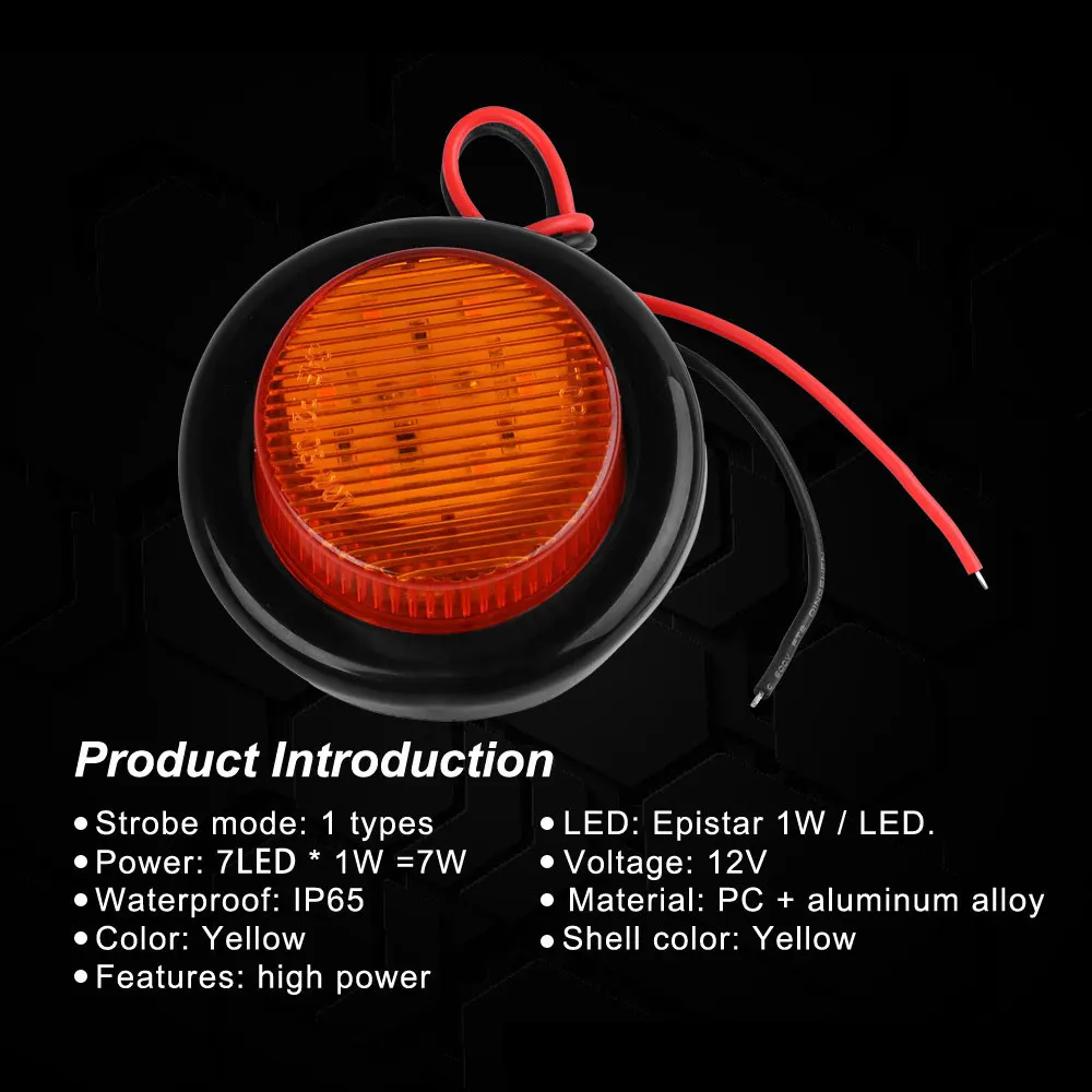 4x2 &quotкруглые боковые габаритные огни прицепа водонепроницаемые светодиодные