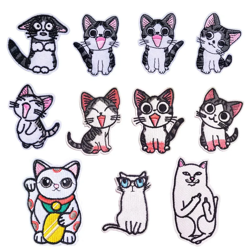 

Lucky Cat Patch Stickers Clothes Decoration Stickers Animation Cloth Stickers 2022 New Iron on Patches for Clothes Cute Patch