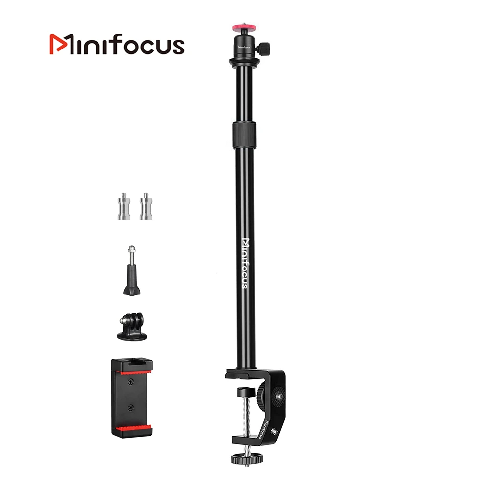 

Extend C Tripod Clamp Desk Light Stand Live Boom Arm with 1/4" Ball Head for Camera Ring Video Panel Light DSLR Smartphone Gopro