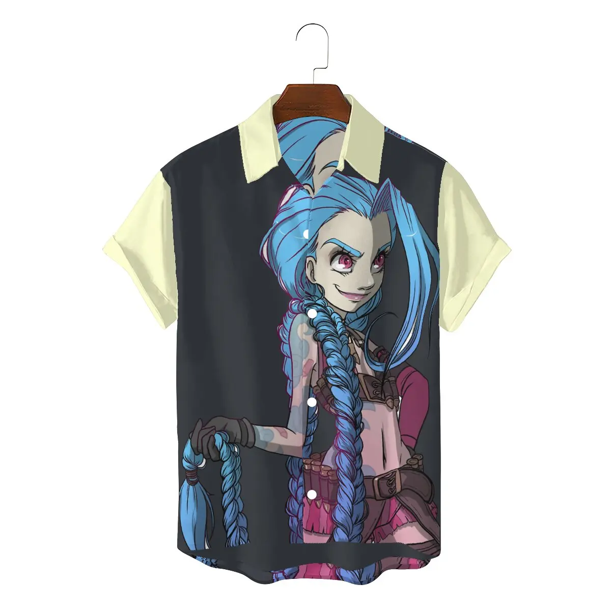 

Pretty Jinx Hip Hop 3D Shirt Arcane League of Legends LOL Anime Leisure Hawaii Shirts Hot Sale shirt For Adult