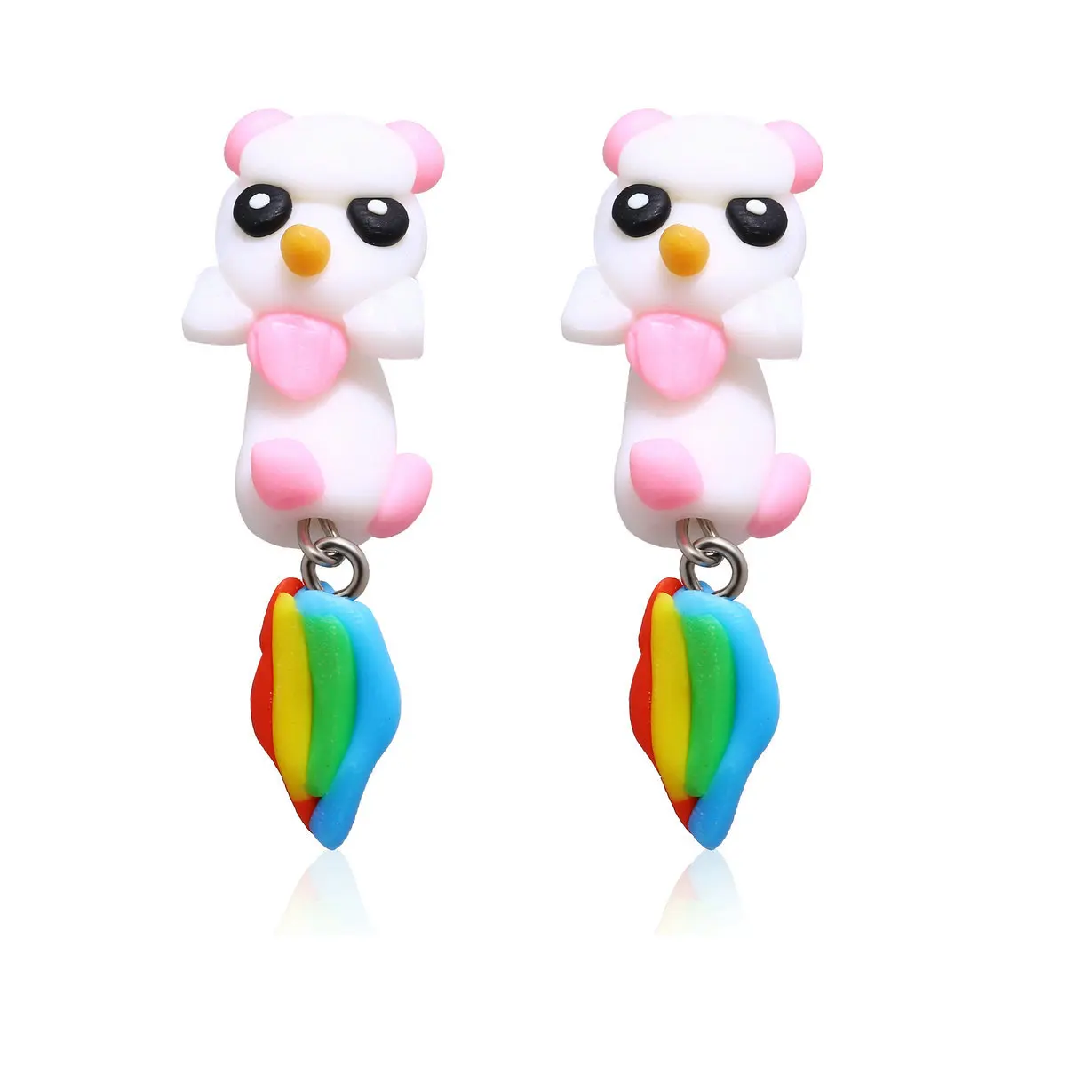 

Cute Unicorn Dog Soft Pottery Stud Earrings Fashion Cartoon 3D Animal Pattern Earrings for Women Girl Jewelry Party Gift