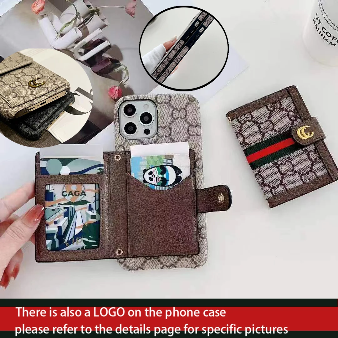

luxury ĜṸĆĈḯ design brand Wallets Leather Phone Case For iphone 11 12 13 7 8 plus mini x xs xr pro max Card Holders cover