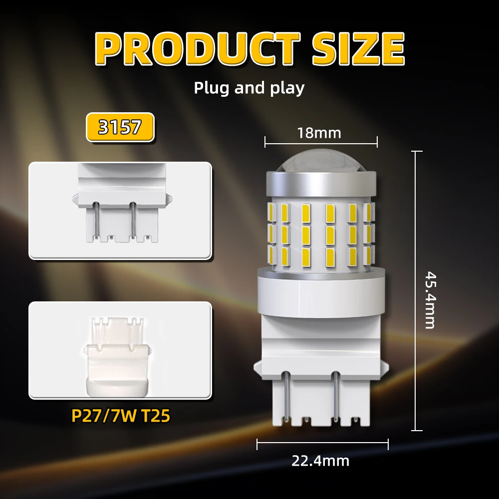 Задний фонарь T25 3157 P27/7 Вт сигнал поворота тормоз 54SMD 12 В белый для Pontiac Grand Prix 2004 2005