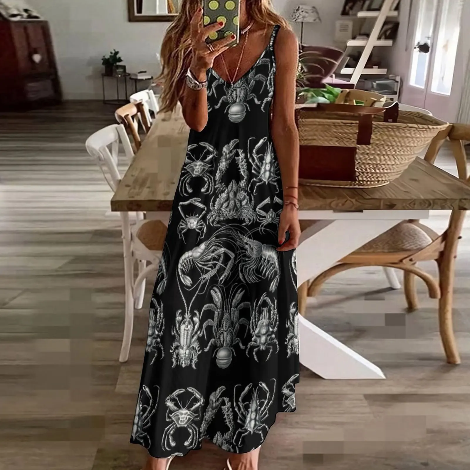 Decapoda-Behnfukkreble синий краб Chesapeake белые креветки Whiteiteleg от Ernst Haeckel платье без рукавов