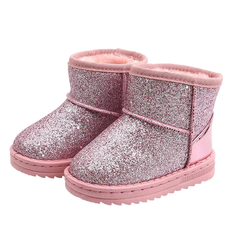 

Children Boots For Girls Baby Fleece Warm Sequin Snow Girl Shoes Ankle Boots Sapato Infantil Kids Winter Boots Kids Cotton Shoes