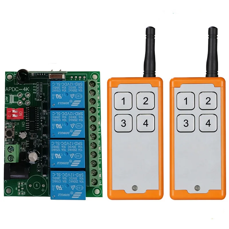 433 МГц Ndustriальный DC 12 В 24 4CH RF беспроводной пульт дистанционного управления