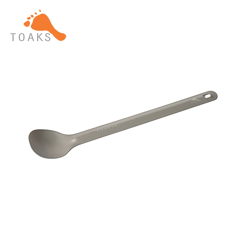 

TOAKS SLV-03 Titanium Long Handle Spoon Outdoor Picnic and Household Dual-Use Tableware 220mm 16g