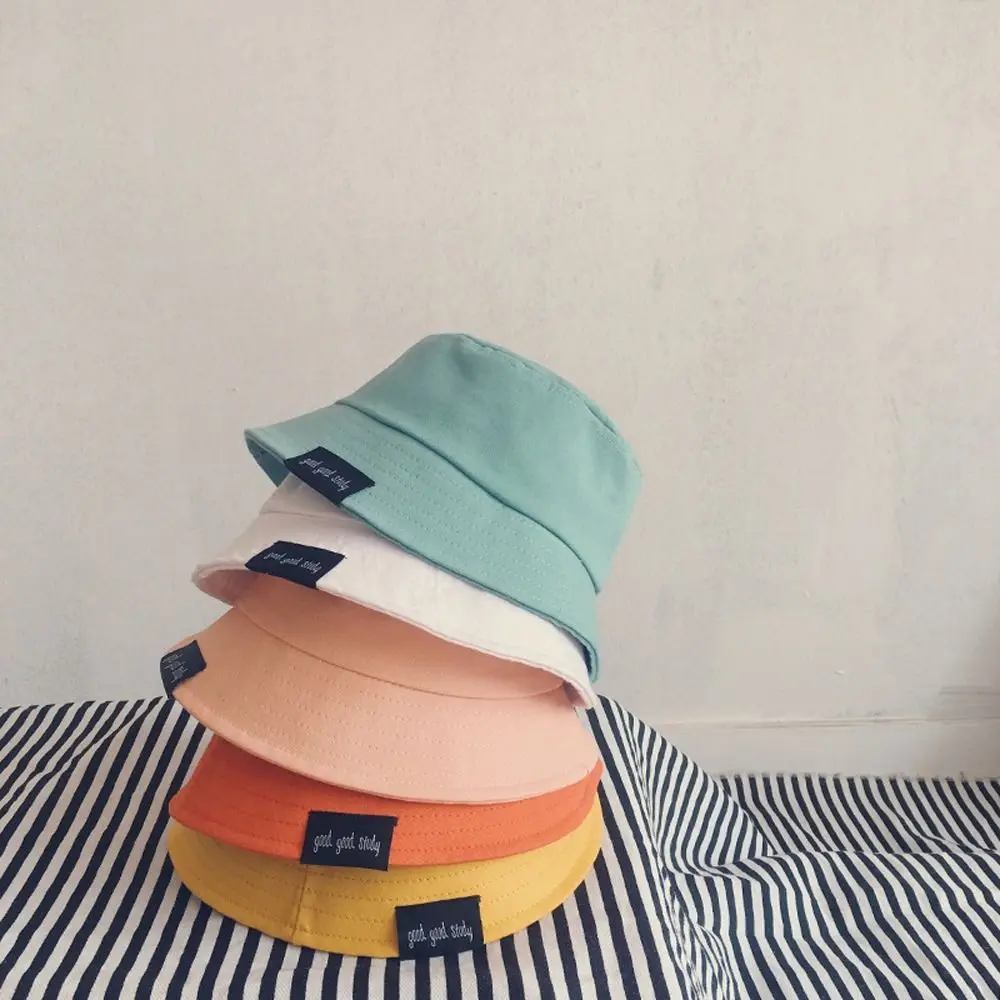 

Spring Embroidery Outdoor Beach Cap Alphabet Korean Style Bucket Hat Summer Cap Fisherman Hat Children Bucket Hat