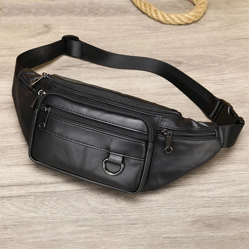 

Men's Waist Bag with Multi-pockets for Phone Belt Bag Men Black Travel Outdoor Waist Pack Belt Pouch Bags Chest Pack 904