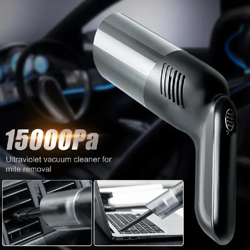 

15000pa Handheld Wireless Car Powerful Vacuum Cleaner Rechargeable Car Vacuum With Uv Light Home Portable Mite Vacuum Cleaner