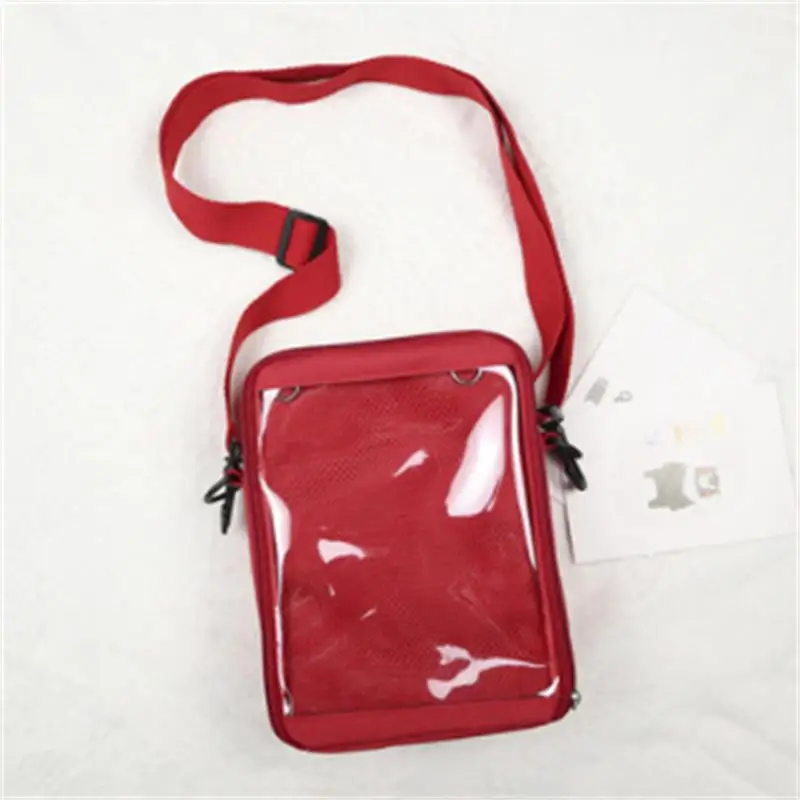 Kawaii Mini Crossbody Bags for Women Cute PVC Transparent Small Clear Pink Ita Bag Black White women's Shoulder Purse Phone images - 6