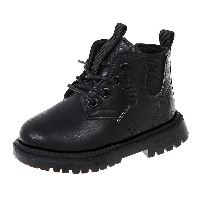 

Зимние теплые детские ботинки с бархатной подкладкой для мальчиков, осенняя модная обувь из искусственной кожи, современные дизайнерские Н...