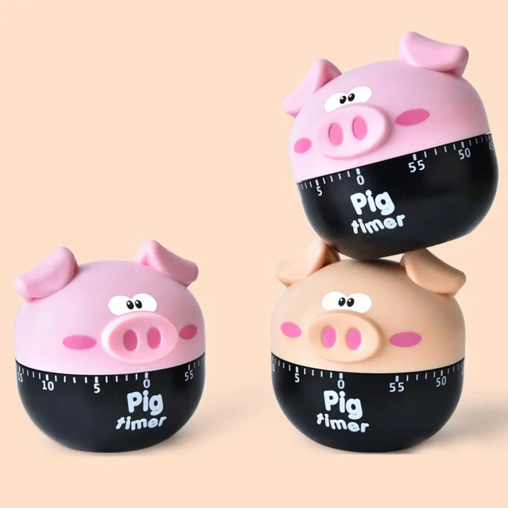 

Timer Alarm Clock Cooking Countdown Cartoon Pig Shaped Kitchen Machinery Dial Alarm Clock