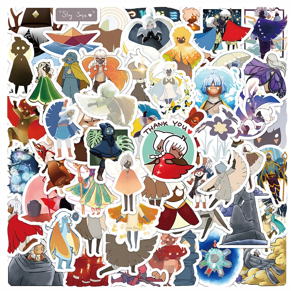

10/30/60pcs Sky Game Stickers Aesthetics Anime Sticker Laptop Computer Phone Wall Motorcycle Skateboard Car Bike Kid Decal Toys