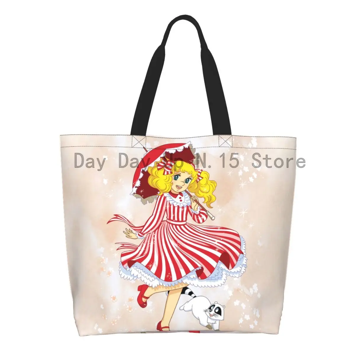 

Kawaii Candy Candy Shopping Tote Bags Recycling Japan Anime Manga Canvas Grocery Shoulder Shopper Bag