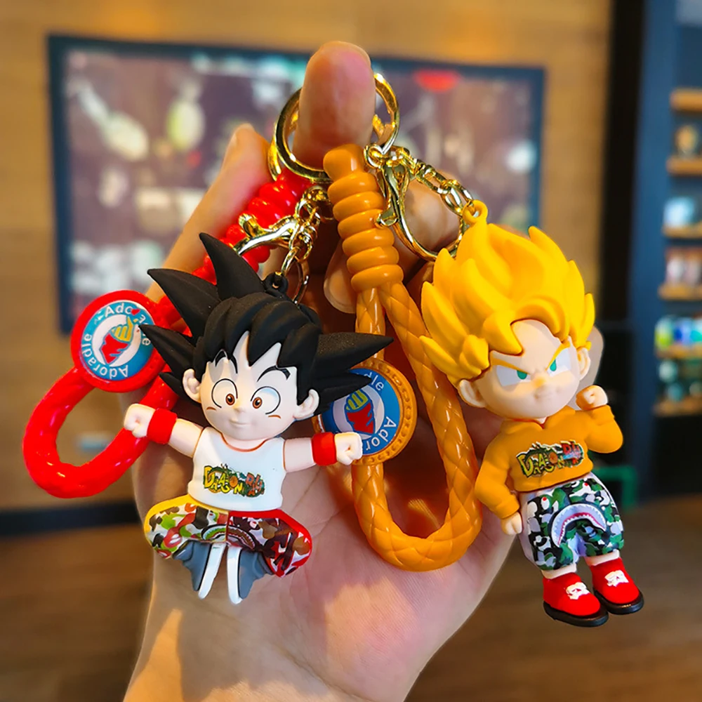 

Dragon Ball Z Keychain Kawaii Cute Cartoon Action Figures Hipster Son Goku Vegeta Car Key Ring Backpack Pendant Gifts For Friend