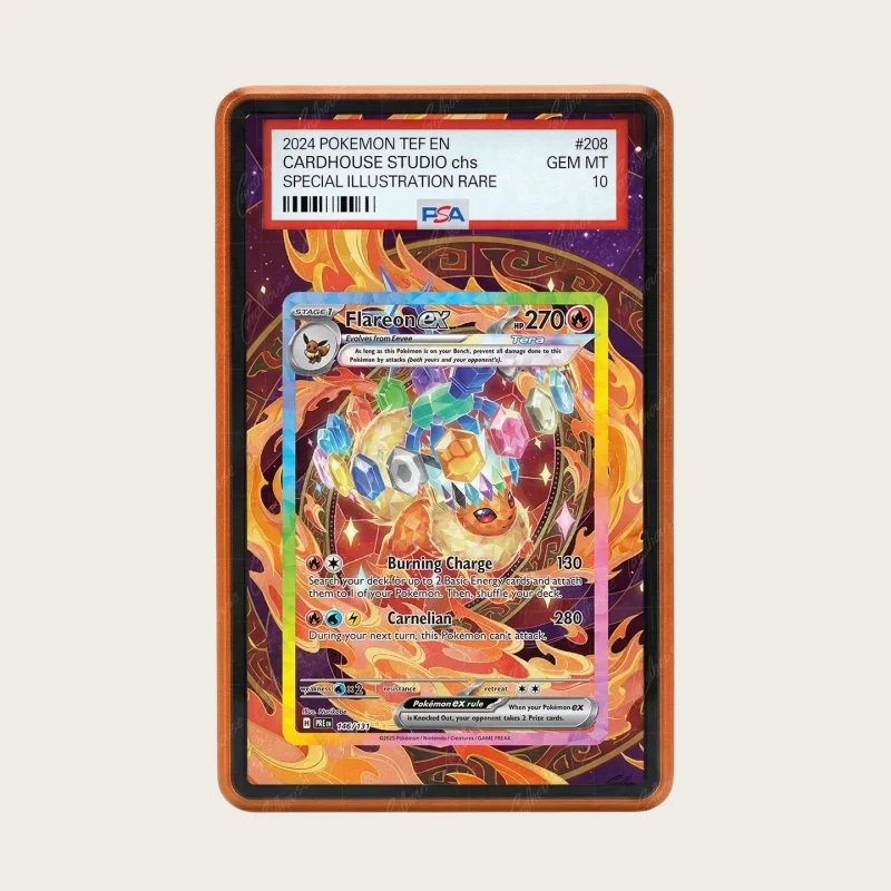 Фото Акриловый дисплей для карт PSA, Flareon Ex Sar, PTCG, коллекционный футляр для хранения и демонстрации карт, стенд для редких коллекций (без карт) №1