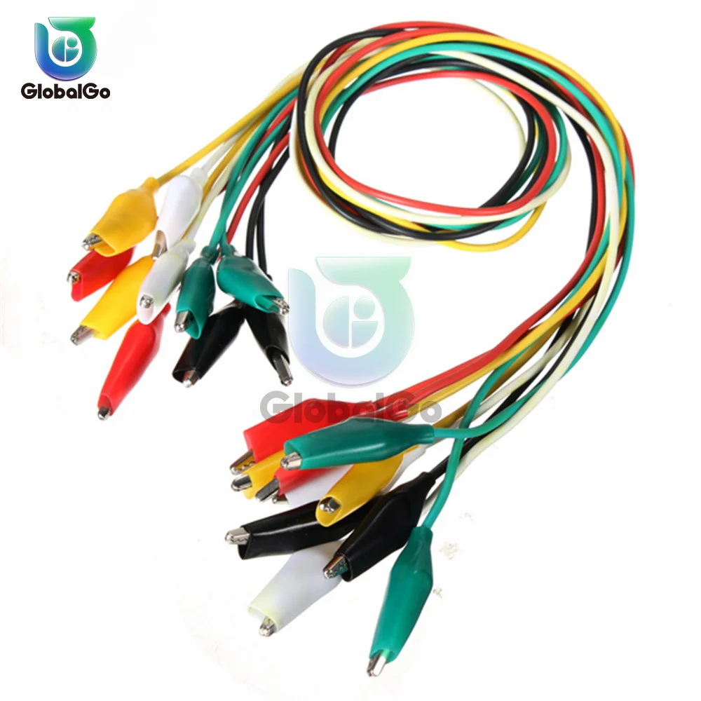 

10pcs 50cm Alligator Clips Double-ended Clips Crocodile Cable Alligator Jumper Wire Test Leads Alligator Clips