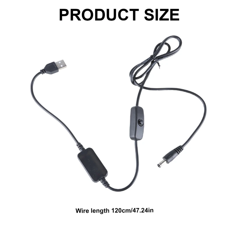 Кабель-переходник USB-DC12V повышающий преобразователь напряжения USB кабель