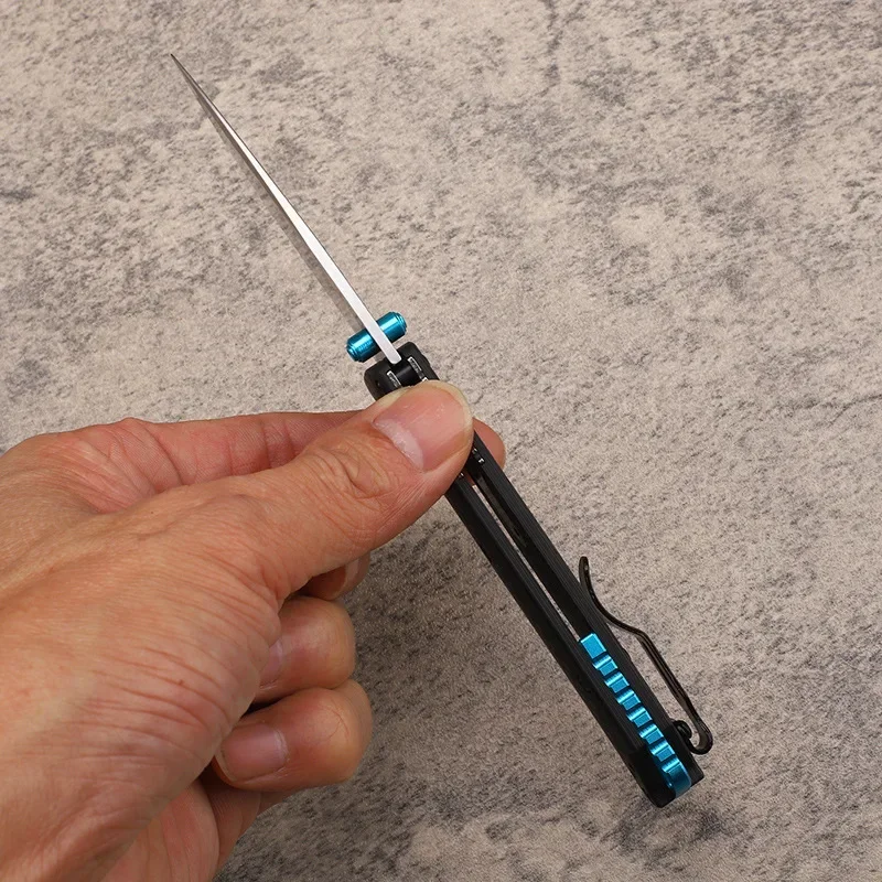 Складной нож S90V со стальным лезвием 60HRC с шарикоподшипником ручка из углеродного