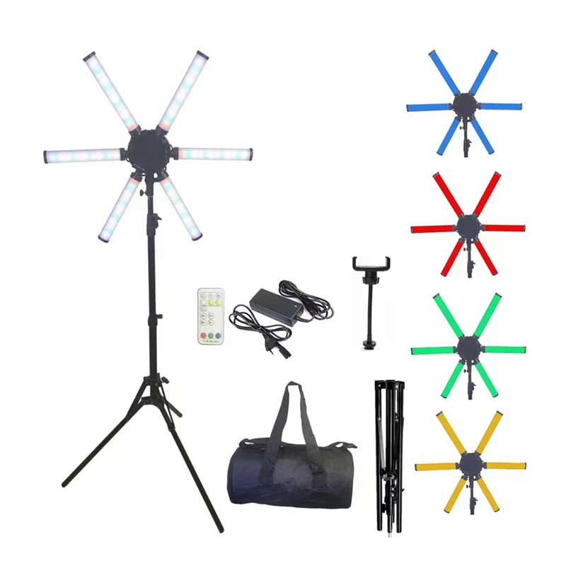 

Аксессуары 26 дюймов, разноцветная лампа с подсветкой, цвет-420 люмен, цветовая температура 5600-5800 K, вилка стандарта США, мощность 54 Вт, 6 лампочек, 3200-5500 люмен