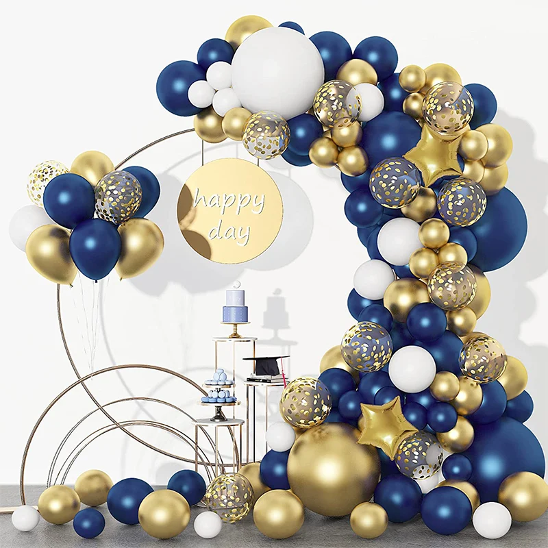 

Воздушный шар на день рождения Anniversaire Shower Детский праздник, конфетти, темно-синий, золотой воздушный шар, свадебное украшение, арочный комплект годовщина Globos
