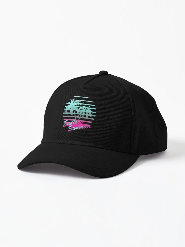 

Retro 80s Tropical Sun Vaporwave Blue Endless Summer Cap
