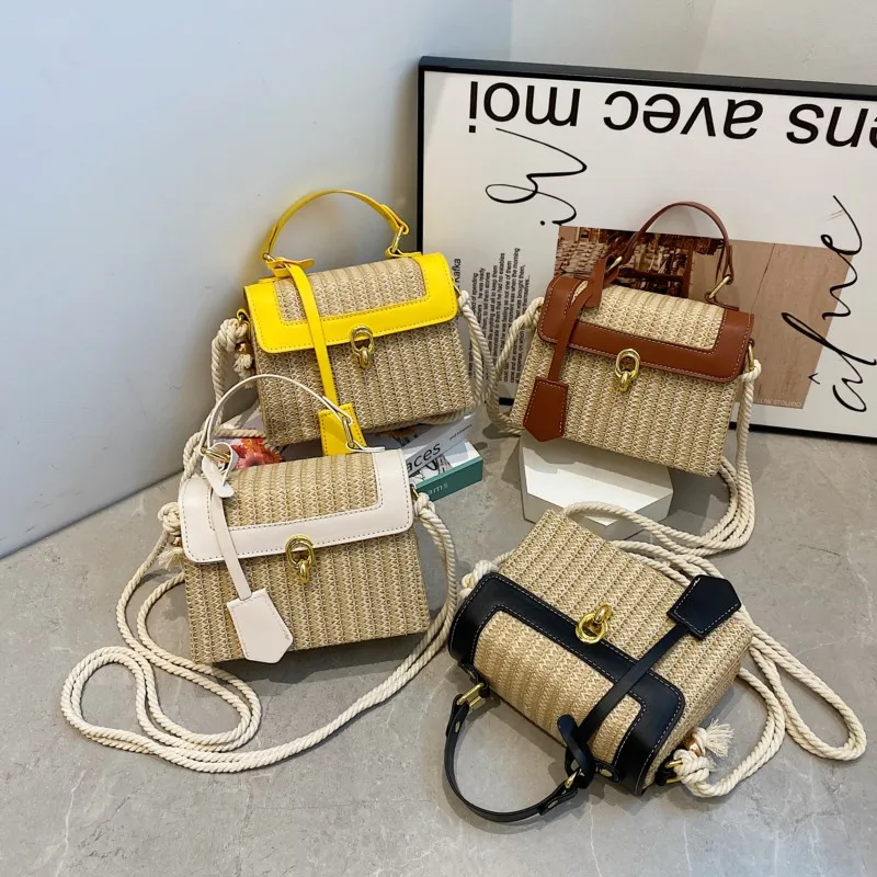 Пляжная соломенная сумка через плечо для женщин новинка 2024 дизайнерская летняя в