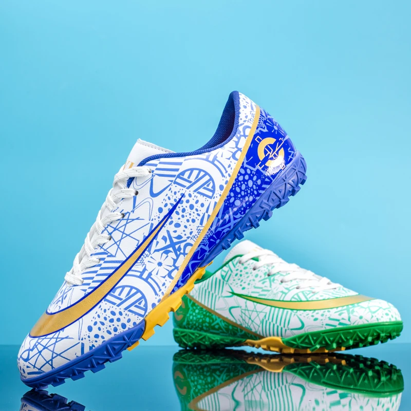 Men Soccer Shoes TF/FG Cleats Football Boots Anti-slip Grass Training Match Futsal Sports Shoes Kids Soccer Sneakers Size 35-45