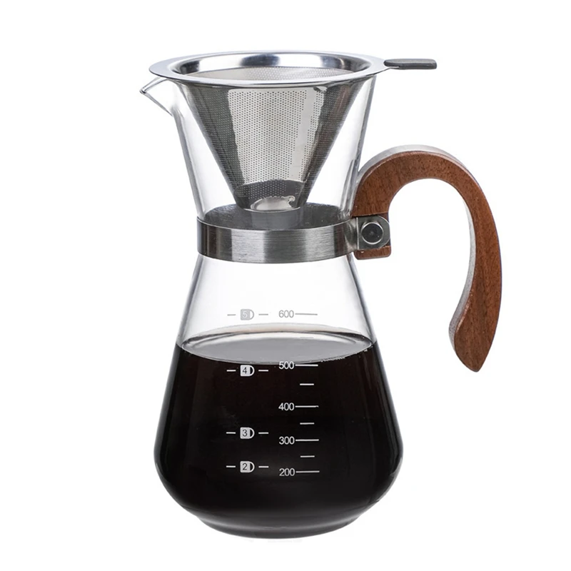 

Coffee Pour Over Coffee Dripper Brewer Pour Over, Manual Coffee Maker, Glass Pour Over Coffee Maker Decanter