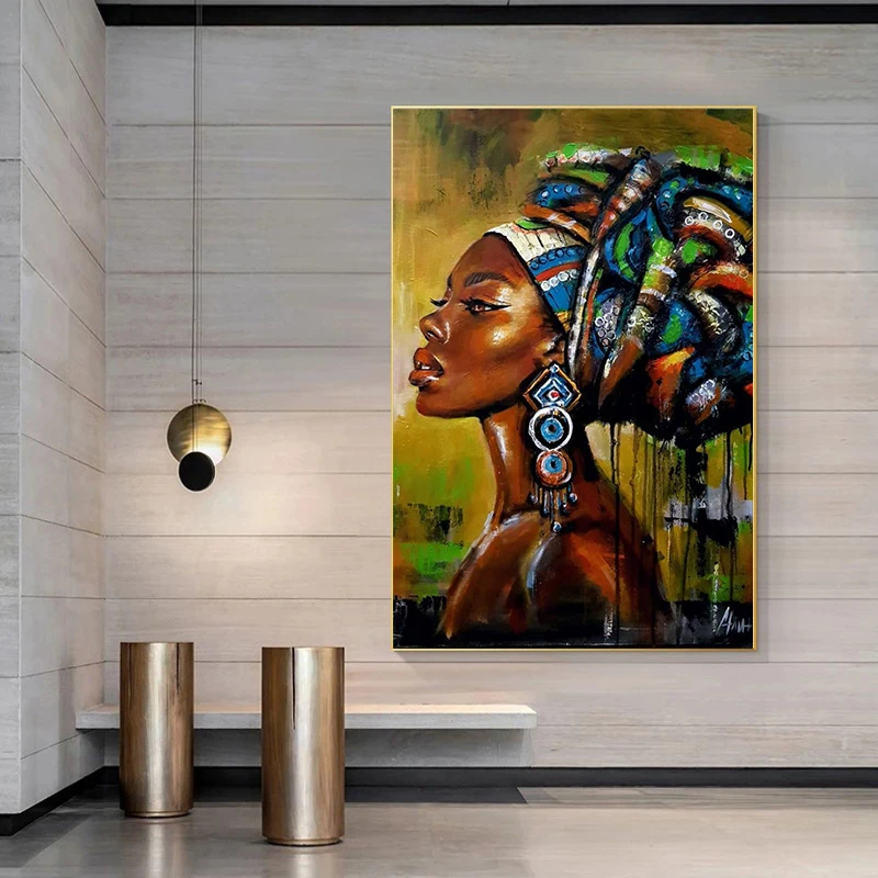 Африканская черная женщина декор живопись на холсте АФРИКАНСКАЯ ДЕВУШКА Холст