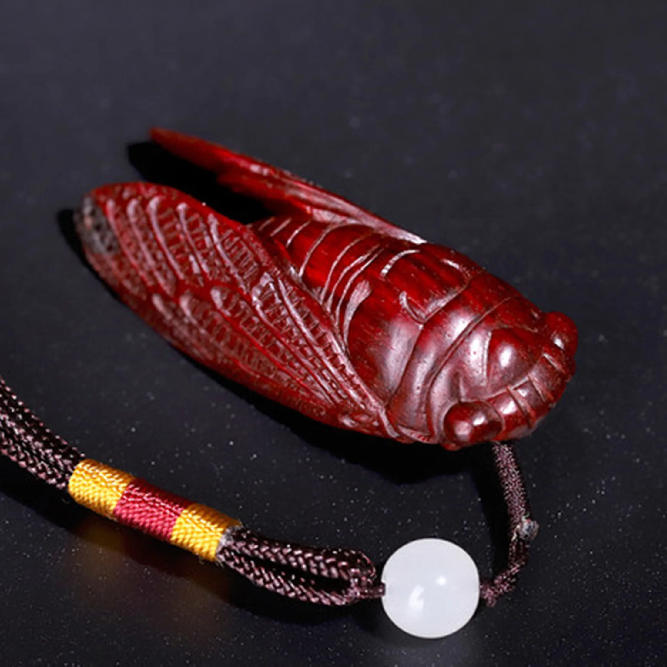 Exquisite Antique Small Leaf Red Sandalwood Men's Gourd Ruyi Bamboo Fujia World Portable Pendant