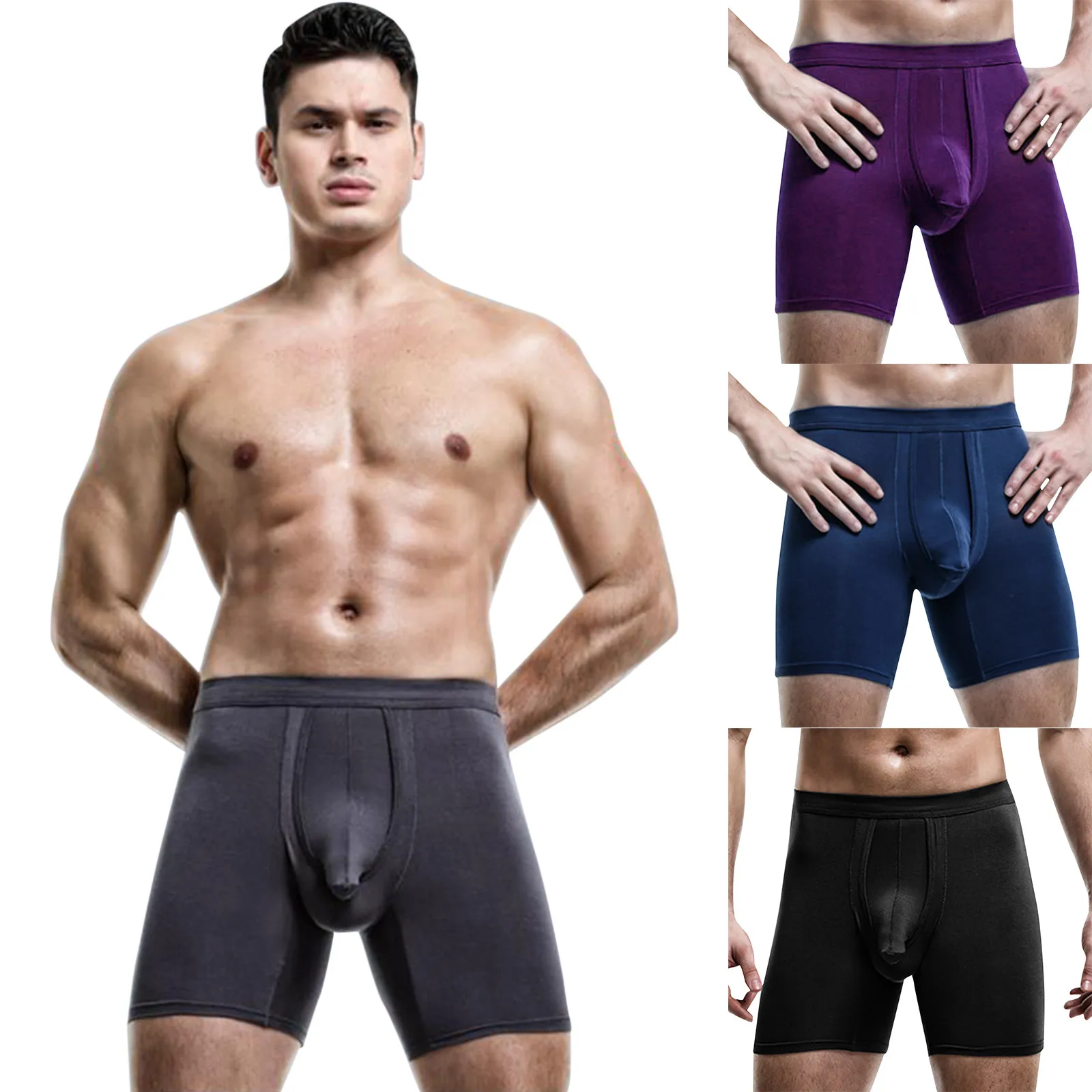 

Боксеры мужские из вискозы, пикантное нижнее белье, тонкие дышащие удобные трусы, 1 шт.