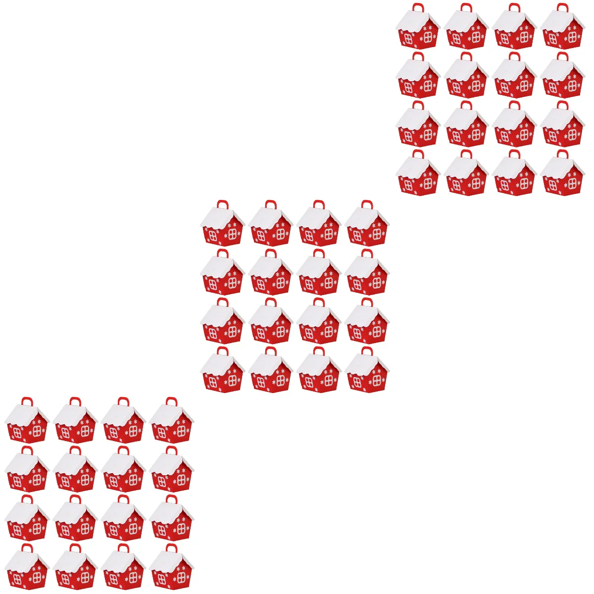 

75 Christmas Red Little House Candy Box Container Fashion Xmas Gift Boxes for Wedding Home Party Festival (Christmas