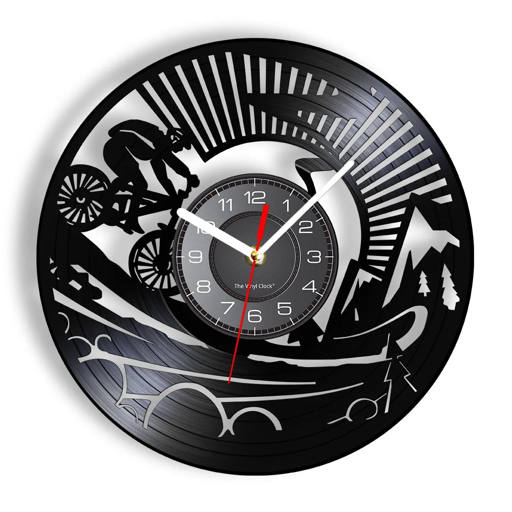 Настенные часы для горных байкеров винтажные виниловые настенные езды на горном