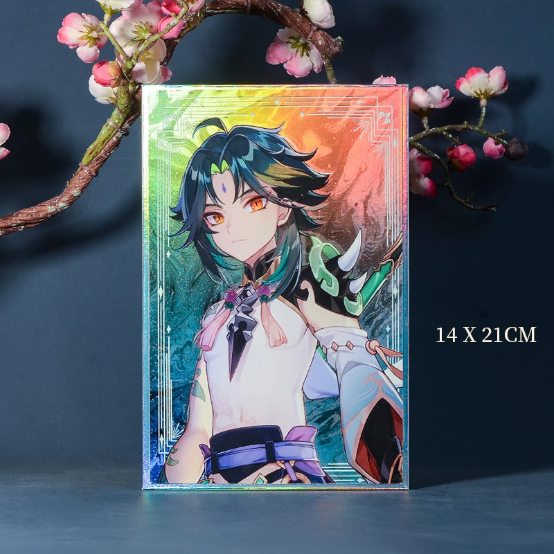 Лазерная бумага Genshin Impact Xiao Kazuha Zhongli Raiden Shogun DIY картины мультфильмы красочные