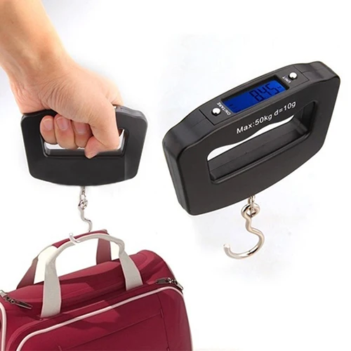 

Portable Mini Digital Hand Held 50Kg 10g Fish Hook Hanging Scale Electronic Weighting Luggage Scale LED Display Balance