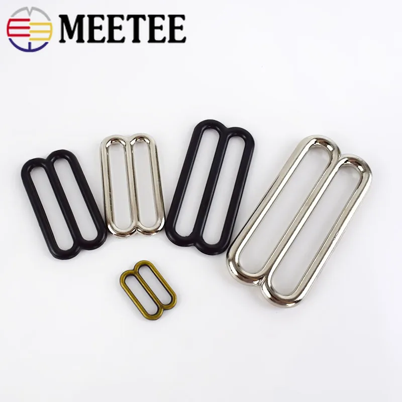 

Meetee 5/10pcs 14-50mm Metal O Ring Tri-Glide Buckles Bra Rings Sliders Strap Adjust Buckle Clasp DIY Garment Sewing Accessory