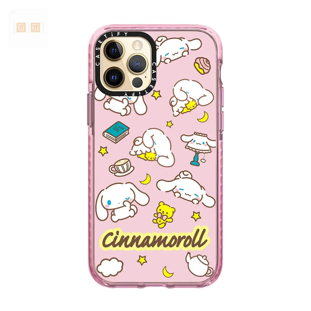 Sanrio Cartoon Bear Cinnamoroll Silicone Phone Case For iPhone 11 12 13 14 15 16 Pro Max X XS XR 7 8 Plus Shockproof Soft Cover