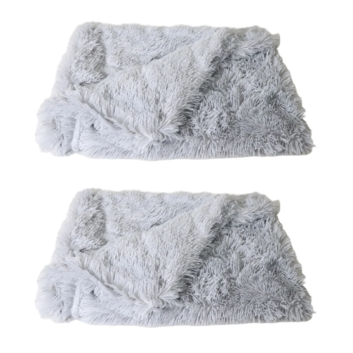 

2pcs Plush Mat Double Layer Blanket Endurable Cushion For Cat Dog (M)