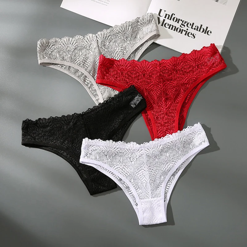

1 шт., женские кружевные трусы со средней посадкой