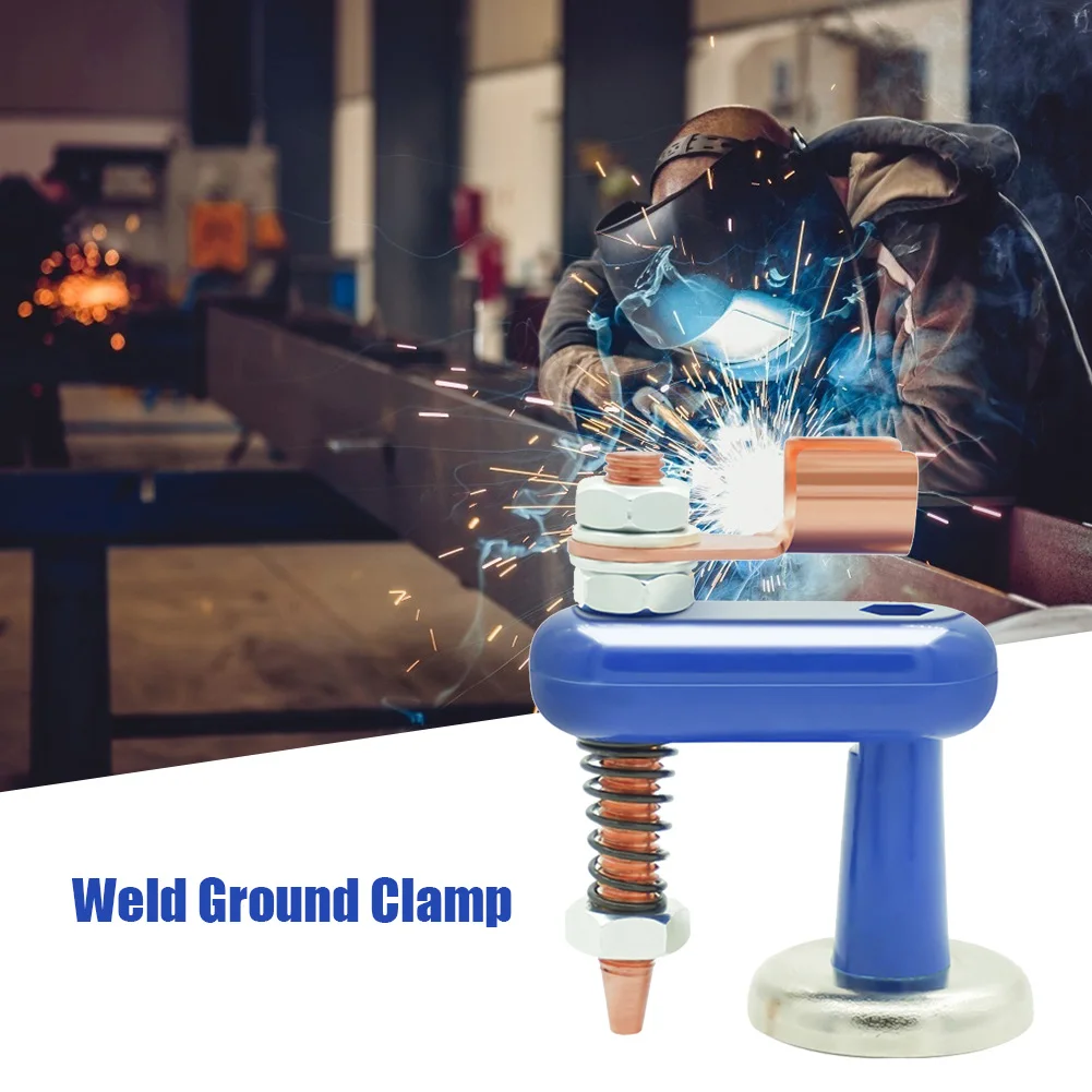 

Double Head Magnetic Welding Support Clamp Stability Strongly Fixed Grounding Head With Iron Absorption Stone for Welder Support