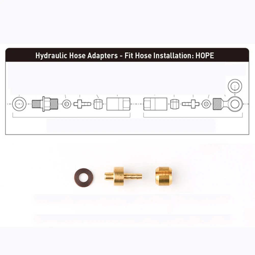 

For HOPE TECH3 V4/E4/X2 Hydraulic Brake Hose Copper+Aluminum Nut Fittings Kit Olive Parts Bike Bicycle Cycling Hot sale