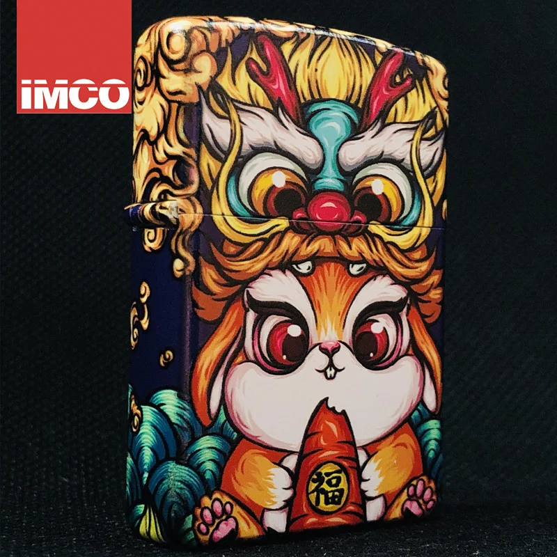 

IMCO Sinicism of Oil Painting Cigarette Tobacco Lighters Metal Creative Refillable Kerosene Lighter Accessories Gadgets for Men
